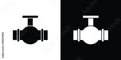 Valve icons symbols in flat style.