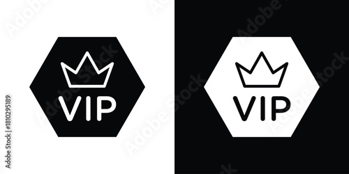VIP icons symbols in flat style.