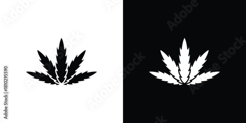 Weed icons symbols in flat style.