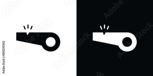 Whistle icons symbols in flat style.