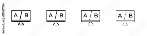 A B testing icons collection web design, minimal line style