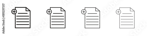Add document icons collection web design, minimal line style