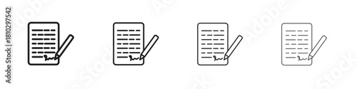 Agreement icons collection web design, minimal line style