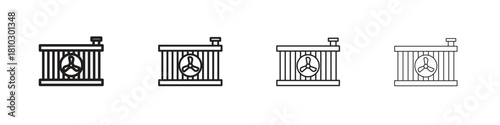 car radiator icons collection web design, minimal line style