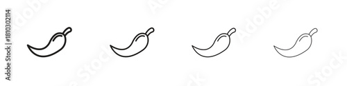 Chili icons collection web design, minimal line style