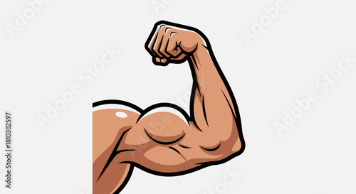 Illustration showcasing a muscular arm flexing, symbolizing strength and fitness