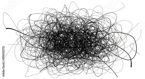 Chaotic complexity: A tangled web of abstract lines depicting disorder and confusion