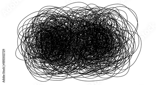 Tangled lines create an abstract and chaotic design, suitable as background