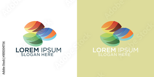 Colorful logo design with abstract overlapping shapes for a vibrant brand identity, perfect for technology, education, or creative business looking for a fresh and dynamic look