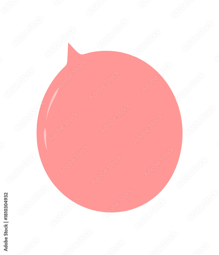 Obraz premium Organic round speech bubble with doodle style and hand drawn effect. Conversation balloon and message icon for chat or talk, playful form in soft pink for modern communication concept or creative
