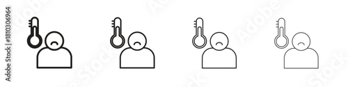 Fever icons collection web design, minimal line style