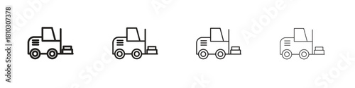 Forklift icons collection web design, minimal line style