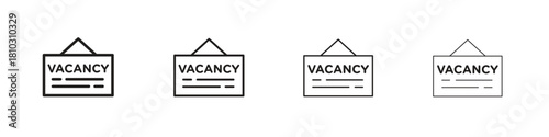 Job vacancy icons collection web design, minimal line style