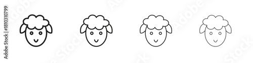 Lamb icons collection web design, minimal line style