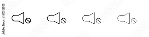 Mute sound icons collection web design, minimal line style