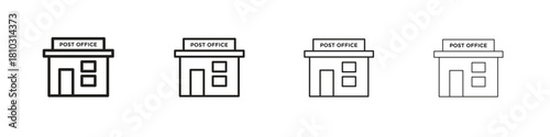 Post office icons collection web design, minimal line style