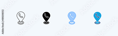Call Location Multiple Icon Illustration Vector