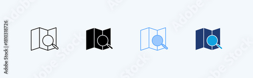 Search Map Multiple Icon Illustration Vector