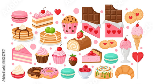 Sweet Treats Collection Assortment of Delicious Desserts and Baked Goods