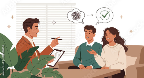 Couple in Therapy Finding Solutions and Healing Together, Guided by a Therapist, Overcoming Relationship Obstacles