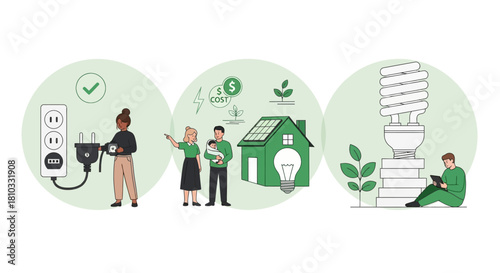 Energy Conservation and Sustainability Vector Illustration
