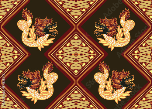 A variety of Indonesian batik that is very famous for its fauna motifs