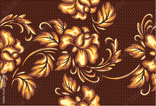 A variety of Indonesian batik that is very famous for its floral motifs