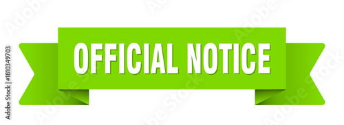 official notice ribbon isolated on transparent background. official notice ribbon