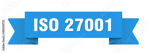 iso 27001 ribbon isolated on transparent background. iso 27001 ribbon
