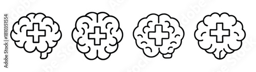 Medical brain health concept illustration for healthcare and neurology awareness design needs