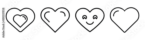 Hand drawn hearts vector illustration for valentine's day love and wedding design elements