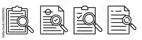 Document review checklist audit inspection magnifying glass search find analysis process report form