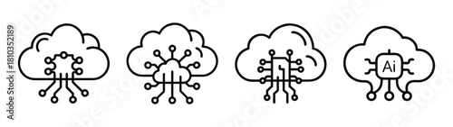 Cloud computing ai artificial intelligence technology network solutions data analytics system concept design