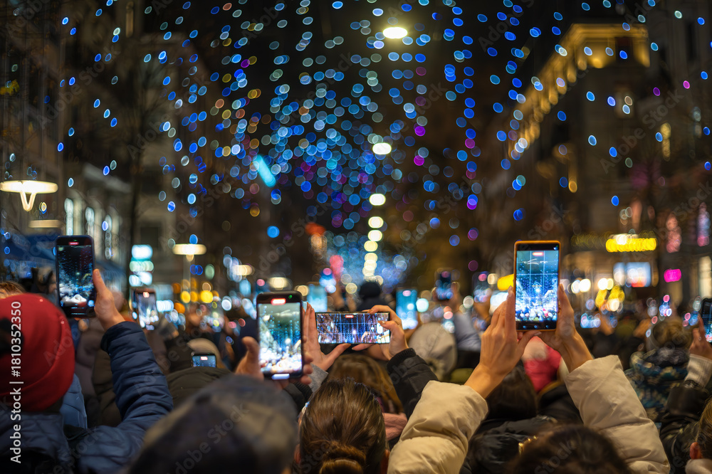 Fototapeta premium Switching on the Christmas lights in Zurich, Switzerland