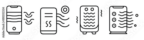 Portable space heater vector illustration for home heating appliance and electric radiator design