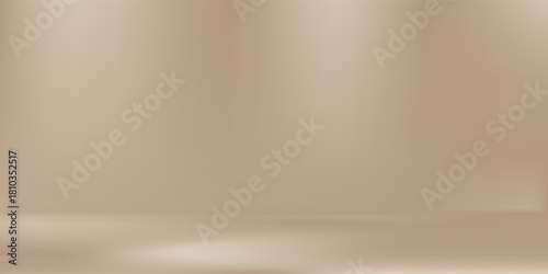 Background Beige Wall Studio Room and White Light,Shadow on Podium Stage for Product,Autumn Brown Backdrop.