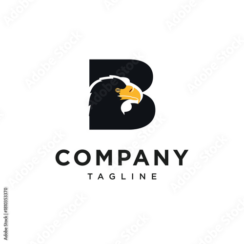 Letter B Steller's Sea Eagle Logo Icon vector