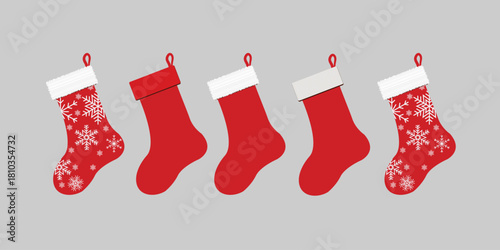 Christmas stockings collection, Christmas Stockings Hanging in a Row