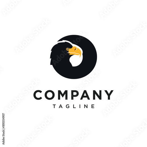 Letter O Steller's Sea Eagle Logo Icon vector