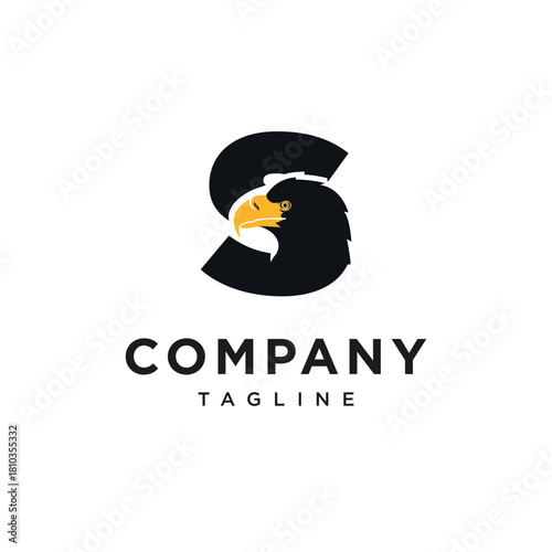 Letter S Steller's Sea Eagle Logo Icon vector