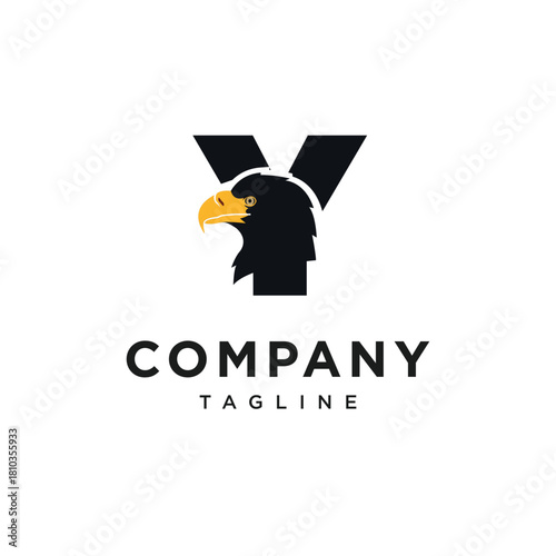 Letter Y Steller's Sea Eagle Logo Icon vector