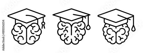 Brain power graduation concept: academic achievement, intelligence and education success symbol