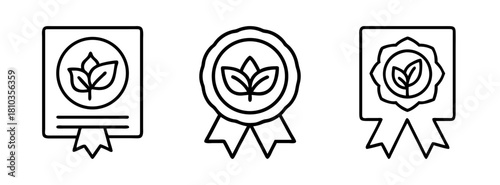 Organic certified product badge vector set, natural product label, eco friendly product stamp design vector