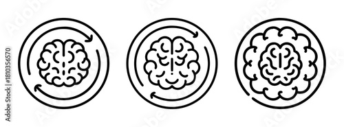 Brain health concept illustration showing mental process and cognitive function improvement process