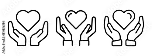 Hands holding heart vector illustration for love, care, support, and charity concepts design element