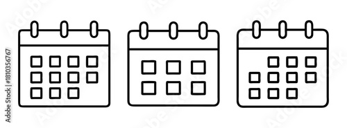 Calendar date schedule appointment event planning reminder agenda organizer timetable icon vector set