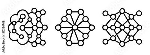 Network diagram graph topology connection nodes structure illustration visualization design element