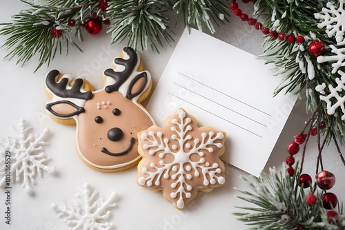 Festive Holiday Cookies and Greeting Card Set the Scene for Christmas Cheer
