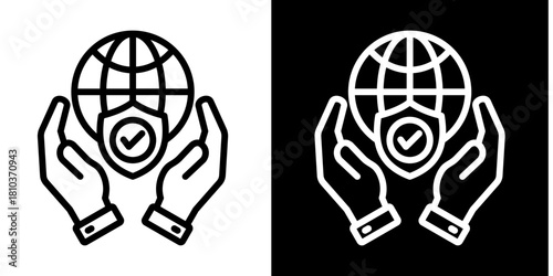 Safety Net  Icon Set White Style Collection