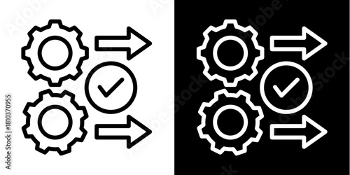 Plan Execution  Icon Set White Style Collection